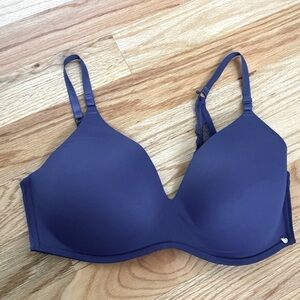 PEARL BY VENUS Bra lace straps wire free Blue lightly Padded T shirt Plus Sz 40D